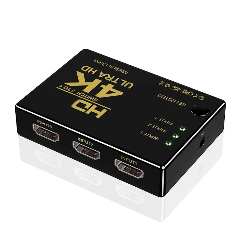 HDMI-compatible Switch 4K Switcher 3 in 1 out HD 1080P Video Cable Splitter 1x3 Hub Adapter Converter for PS4/3 TV Box HDTV PC