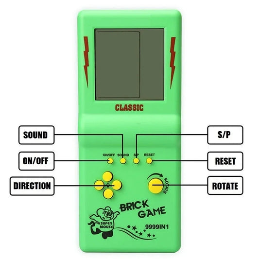 Mini Portable Game Console BRICK GAME Handheld Players Nostalgic Educational Toys Pocket 4 Colors Classic Elderly Childhood Gift
