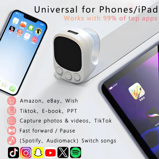 Mouse Ring Remote Control with Touchpad,Smart Automatic Screen Clicker Device,Continuous Clicker,Scrolling Ring Remote Control S