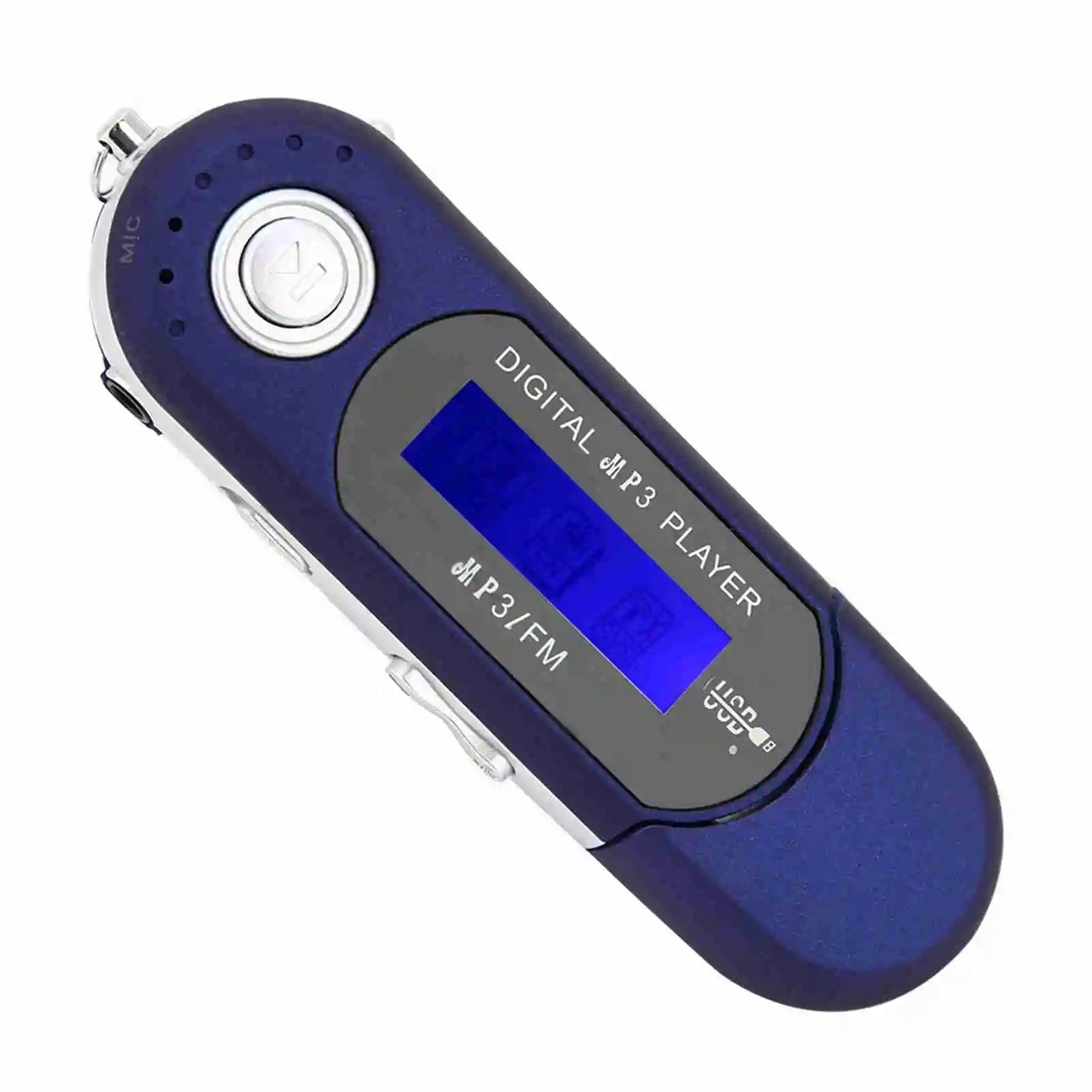 Portable Music MP3 USB Player with LCD Screen Voice (Black Blue White)