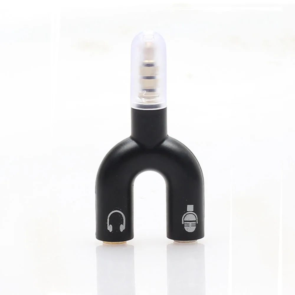 3.5mm Headphone Mic Splitter Adapter U-shaped Stereo 3.5mm 1 To 2 Audio Splitter Adapter for PS4 PC Laptop Ear Headset Cables