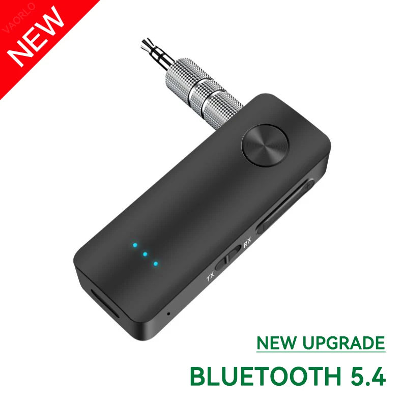 2-In-1 Wireless Audio Adapter Bluetooth 5.4 Receiver Transmitter 3.5mm AUX Lossless Sound MIC For Car Speaker TV PC Airplane