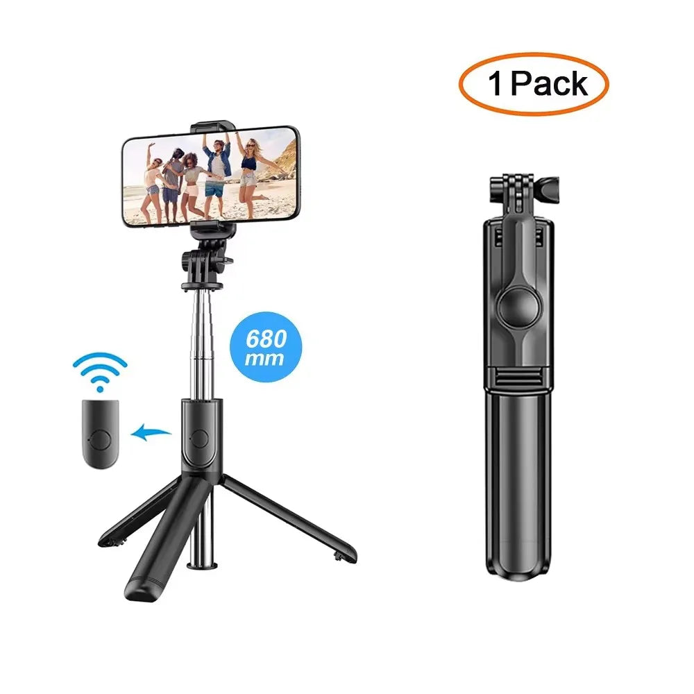 Wireless Bluetooth Selfie Stick Foldable Portable Tripod with Fill Light Shutter Remote Control for Android iPhone Smartphone