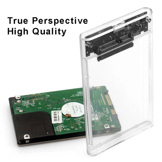 2.5 inch Hard Drive Enclosure USB 3.0/Type C to SATA III Clear External Hard Drive Case for 2.5 inch SATA SSD HDD Support UASP
