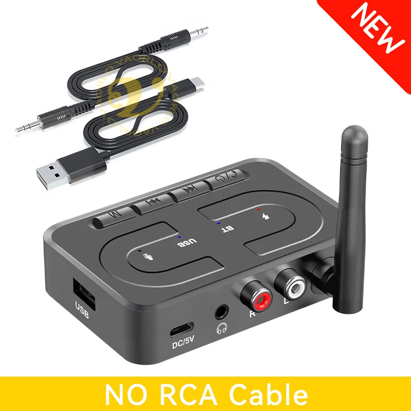 VAORLO Bluetooth 6.0 Audio Receiver 3.5mm AUX RCA With Mic HIFI Stereo Wireless Adapter Support USB U-Disk For Car Speaker Amp