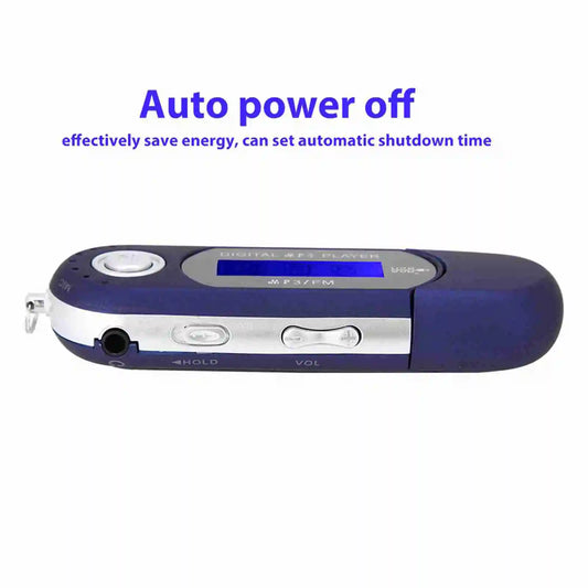 Portable Music MP3 USB Player with LCD Screen Voice (Black Blue White)