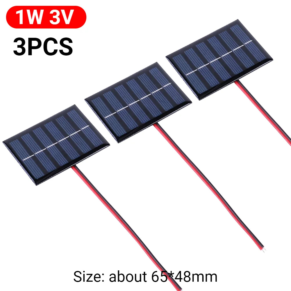 5W 5V/12V 1W 3V Mini Solar Panel Polysilicon Solar Epoxy Panel Module Light Cell Battery Charger for 3-12V Battery Charging