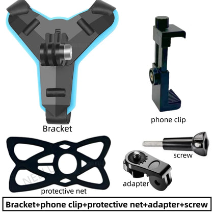 Motorcycle Helmet Phone Stand Mount Holder For GoPro Hero 12 10 9 8 7 Action Sports Camera Holder Motorcycle Camera Accessories