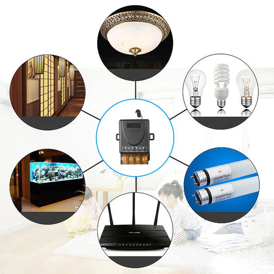 433Mhz Wireless Remote Control Switch AC 110V 220V 10A Relay 1CH Receiver Controller and 2 botton RF433 Mhz Transmitter