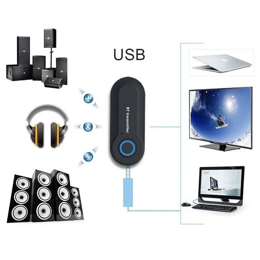 Wireless Bluetooth 4.0 Transmitter Stereo 3.5mm Audio Music Adapter for TV Phone PC TV DVD PC MP3