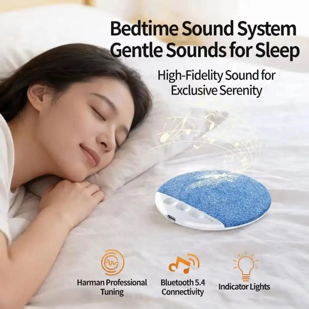 Under Pillow Mini Speaker 5.4 Hifi Stereo Sound Machine White Noise With 30/60/90 Min Timer For Bedroom Sleep