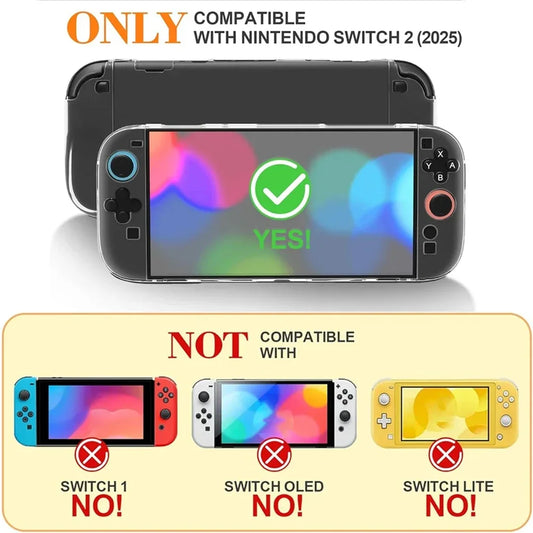 PC +TPU Soft Split Protective Case for Nintendo Switch 2 Joystick Controller Clear Cover Skin Protector for Switch 2 Accessories