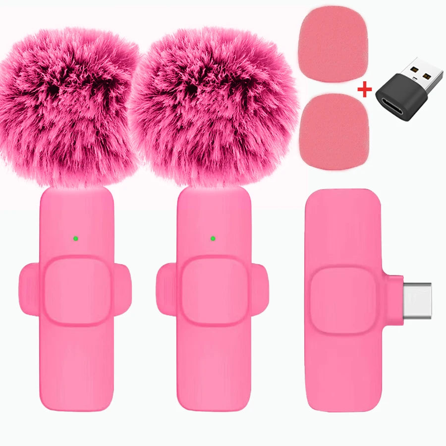 New Wireless Lavalier Microphone Portable Audio Video Recording Mini Microphone for iPhone Android PC Camera Live Gaming Phone