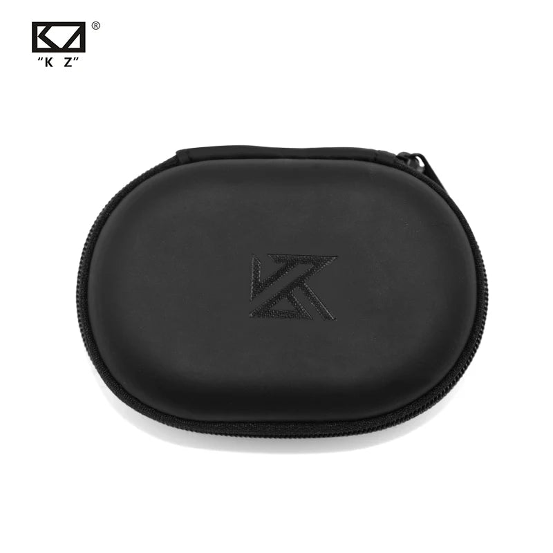 KZ High Quality PU Leather Fabric Earphone Bag Oval Portable Cortical Storage Bag Pressure-Resistant KZ Earphone Storage Case