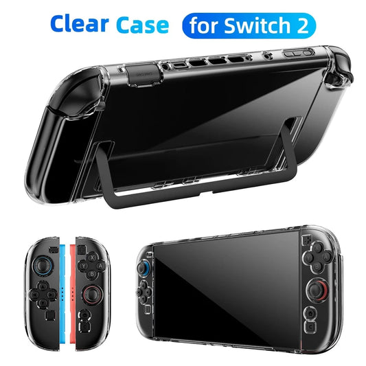 Transparent Clear Case for Nintendo Switch 2 Console Joypad Split Protective Cover Skin Protector for Switch 2 Accessories