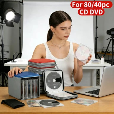 40 Capacity Compression CD Package Portable CD DVD Case EVA Storage Bag with Zipper for Home Office Car CD Box Accessories