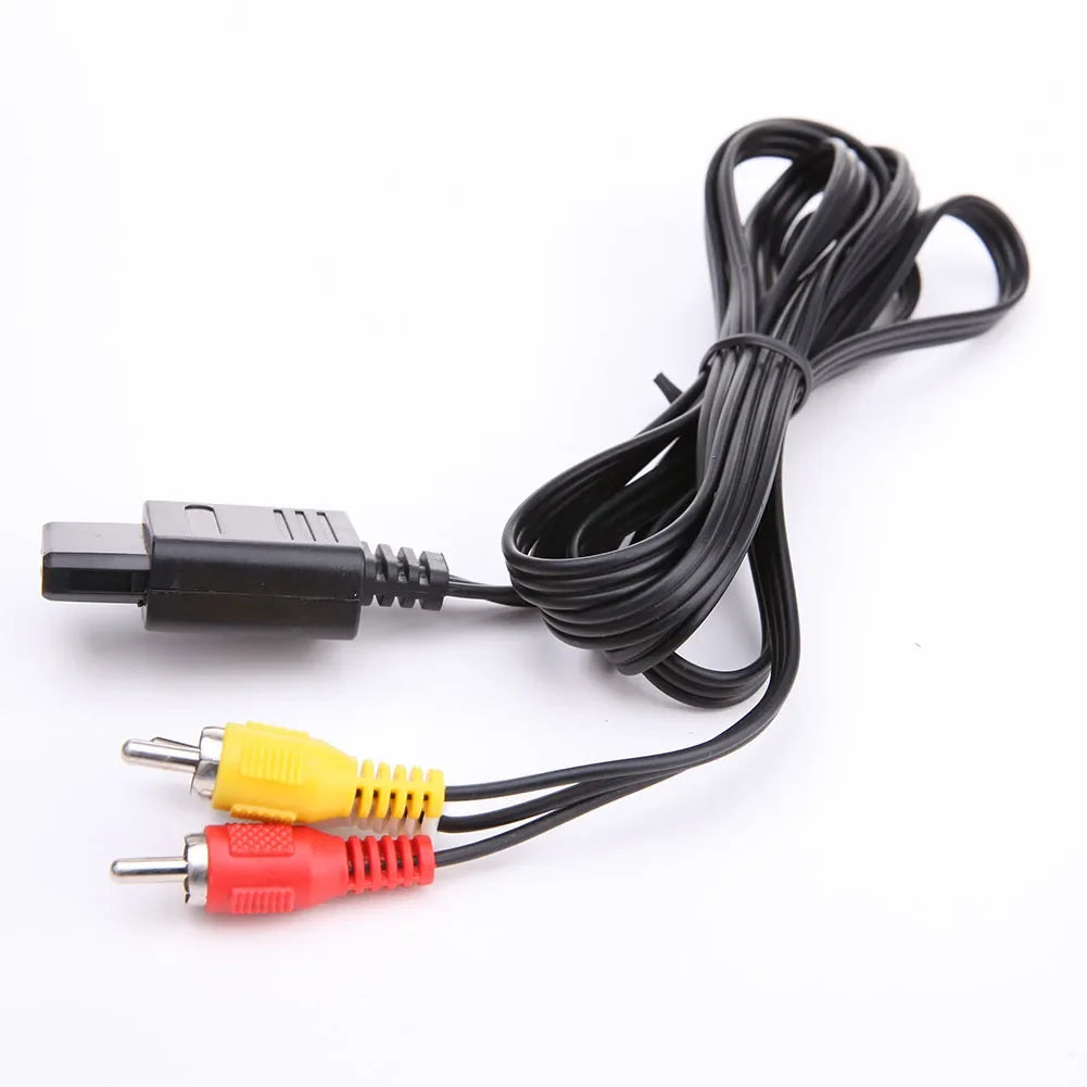 1.8m AV Audio Cable Composite Video Cord 6 Feet Line Compatible with Nintendo 64/N64/GameCube/NGC SNES SFC TV Game Console