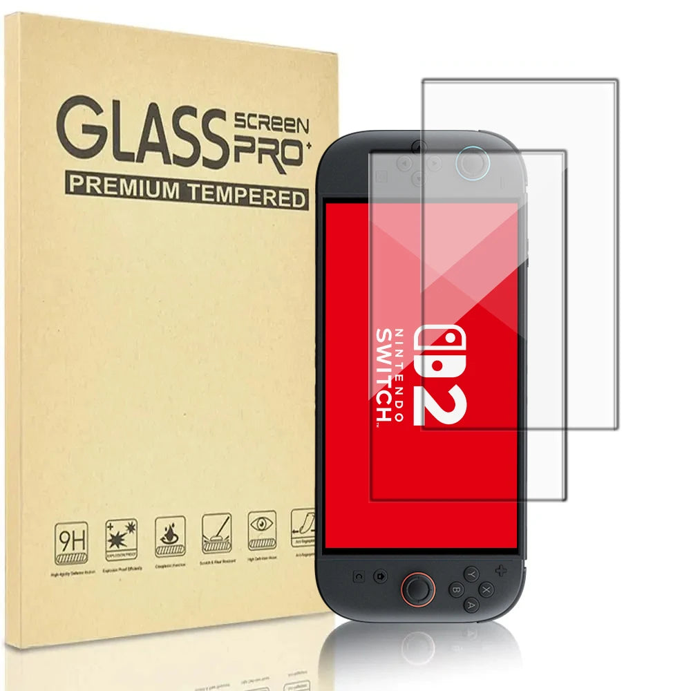 NS2 HD Screen Protector Tempered Glass for Switch 2, Transparent HD Anti-Scratch Tempered Glass Screen Protector Switch 2