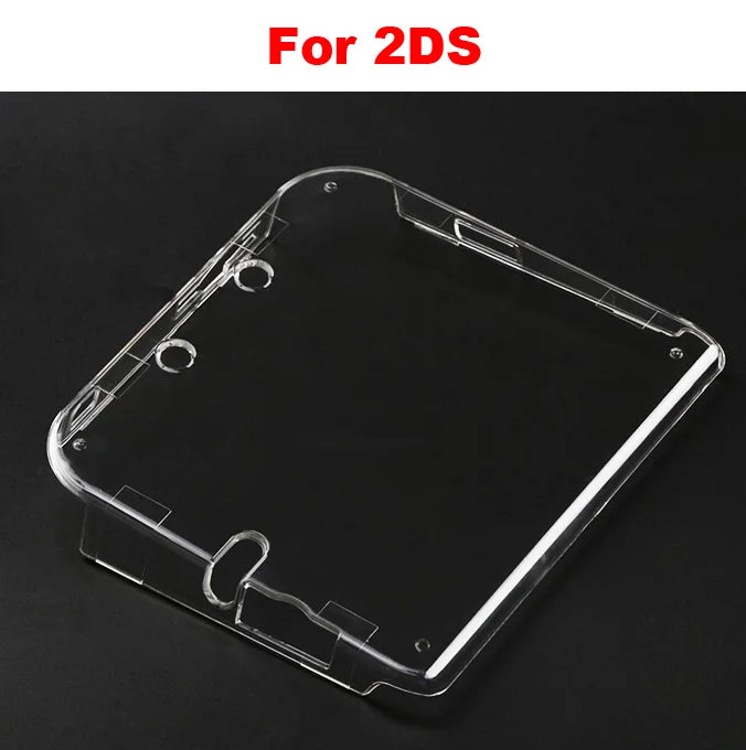1piece Clear Crystal Protective Case Cover Hard Shell Skin for 2DS + Anti Dust Film For 2DS Screen protector