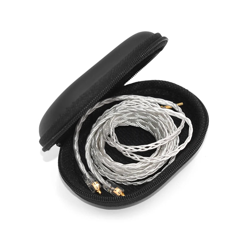 KZ High Quality PU Leather Fabric Earphone Bag Oval Portable Cortical Storage Bag Pressure-Resistant KZ Earphone Storage Case