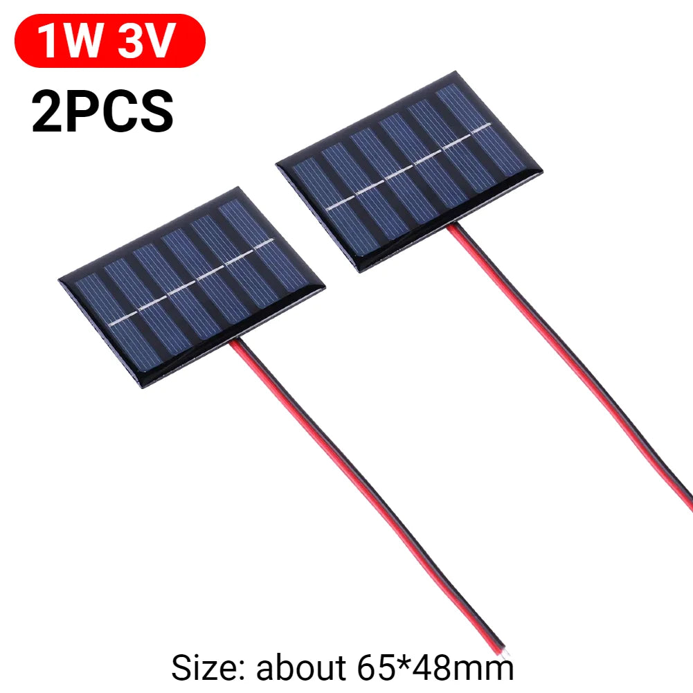 5W 5V/12V 1W 3V Mini Solar Panel Polysilicon Solar Epoxy Panel Module Light Cell Battery Charger for 3-12V Battery Charging