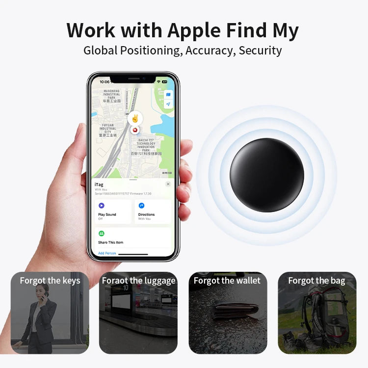 Anti-lose Security Finder Long-Distance Tracker for Apple Find My Voice Locate Suitcase Keys Bag Toys Smart Tag for IOS iPhone