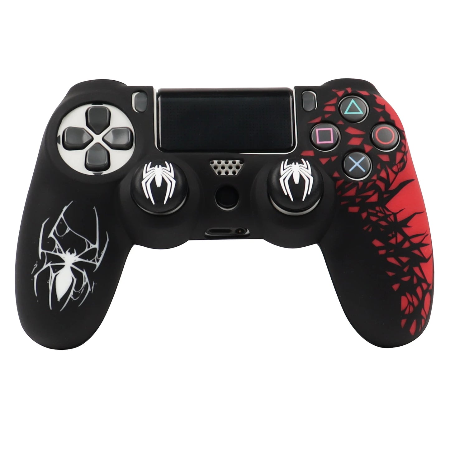 Soft Silicone Cover For PS4 Controller Case, 360° Full Protection, Sweatproof Anti-Scratch,No Fading, with Thumb Stick Caps