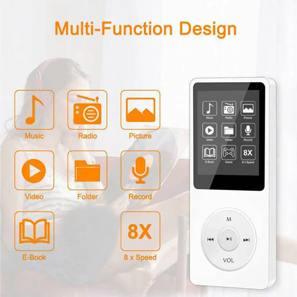 MP3 Player Outdoor Sports Fitness Mini Walkman Mp4/mp3 Support Bluetooth Lossless Music Player FM Radio Recorder Sport 128GB Hf