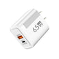 65W GaN Fast Charging USB Type C Charger US EU Plug PD 3.0 Quick Charge Travel Wall Charger For Phone Adapter For iPhone Samsung