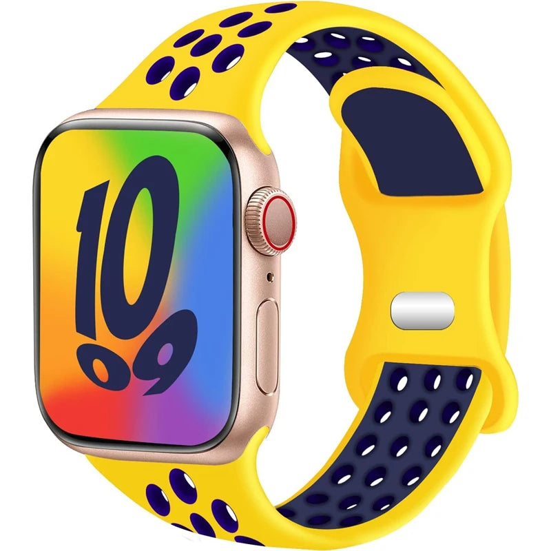 Silicone Watch Strap For Apple watch 44MM/45MM/46MM 49MM/38MM/40/41MM Sports Rubber Band Iwatch Series Ultra 11 10 9 8 7 6 SE 5