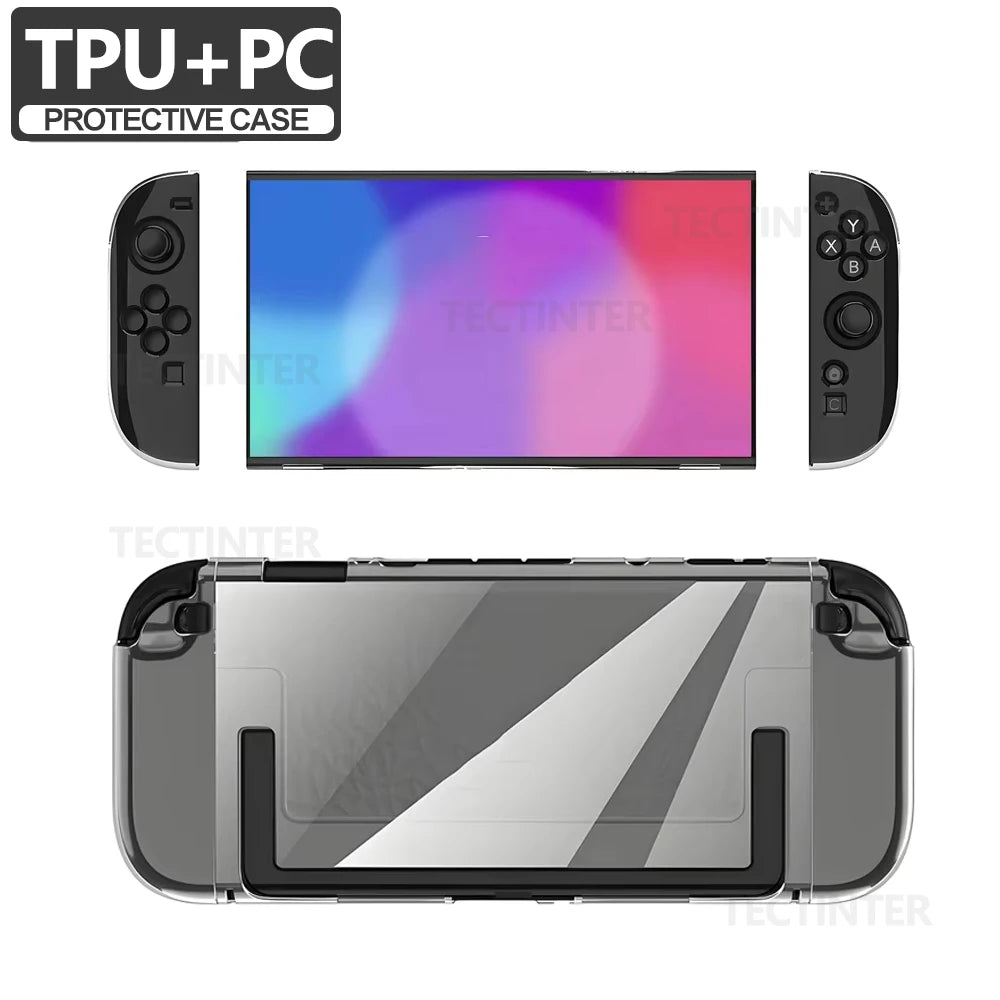 PC +TPU Soft Split Protective Case for Nintendo Switch 2 Joystick Controller Clear Cover Skin Protector for Switch 2 Accessories