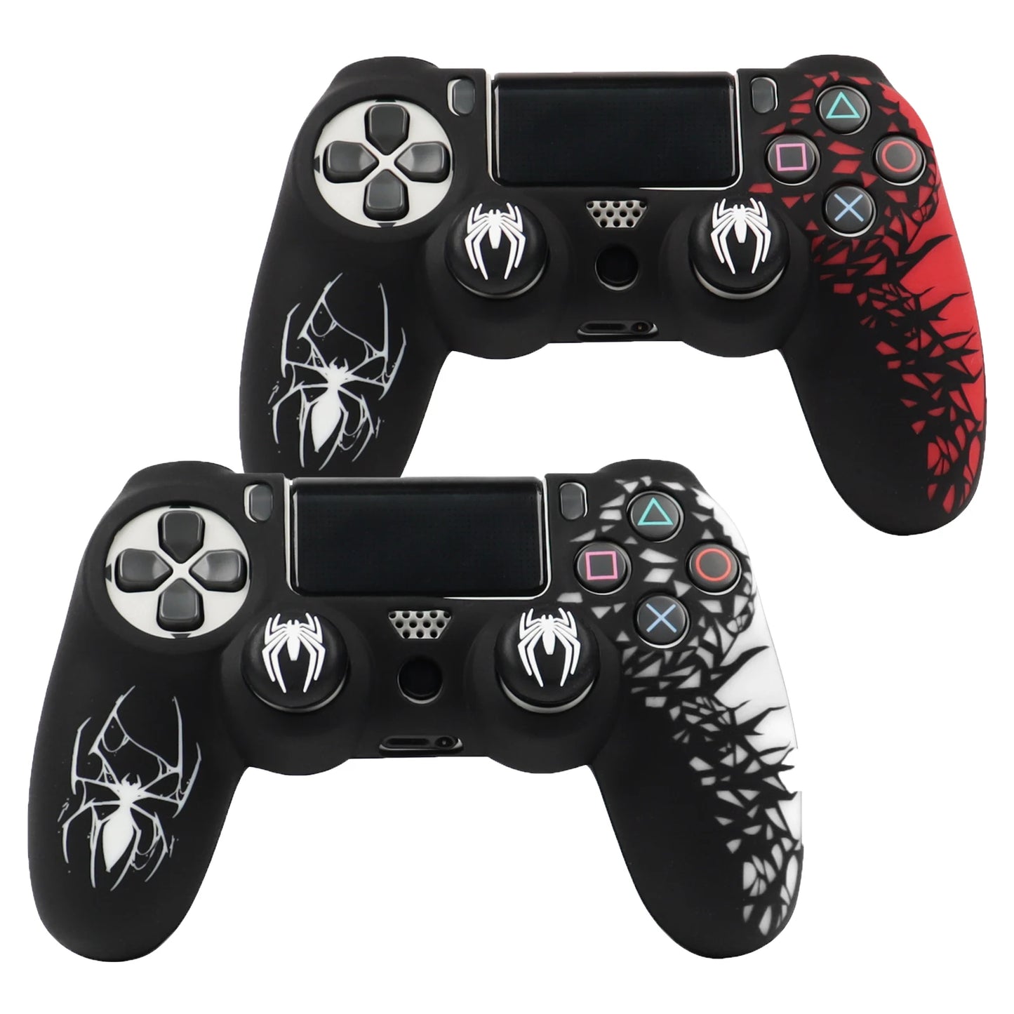 Soft Silicone Cover For PS4 Controller Case, 360° Full Protection, Sweatproof Anti-Scratch,No Fading, with Thumb Stick Caps