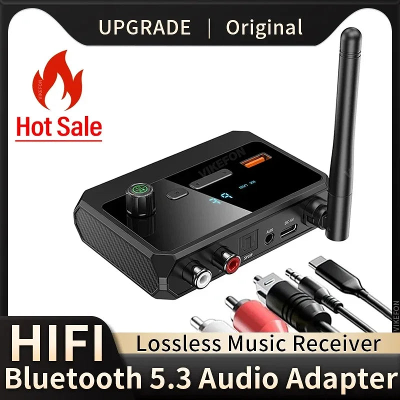 NFC Bluetooth 5.3 Audio Receiver 3.5mm AUX RCA USB U-Disk/TF HIFI Stereo Music Wireless Adapter With Mic For Car Kit Speaker Amp