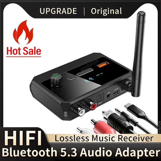 NFC Bluetooth 5.3 Audio Receiver 3.5mm AUX RCA USB U-Disk/TF HIFI Stereo Music Wireless Adapter With Mic For Car Kit Speaker Amp
