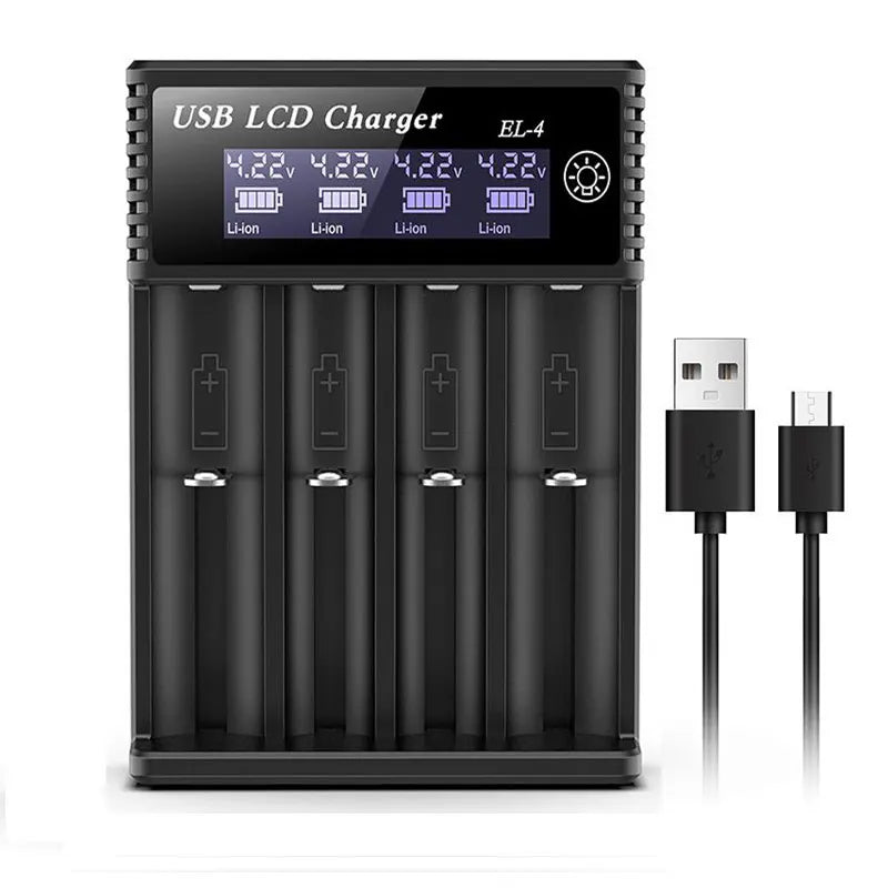 USB LCD Battery Smart Charger 1 / 2 Slots Dual For 18650 3.7V Rechargeable Lithium Battery For 1.2V NI-MH AA / AAA Battery