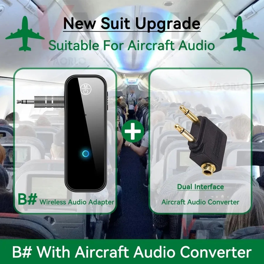 New Bluetooth 5.3 Transmitter Receiver 2 in1 Wireless Adapter 3.5mm Audio AUX Adapter For Car Audio Music Aux Handsfree Headset