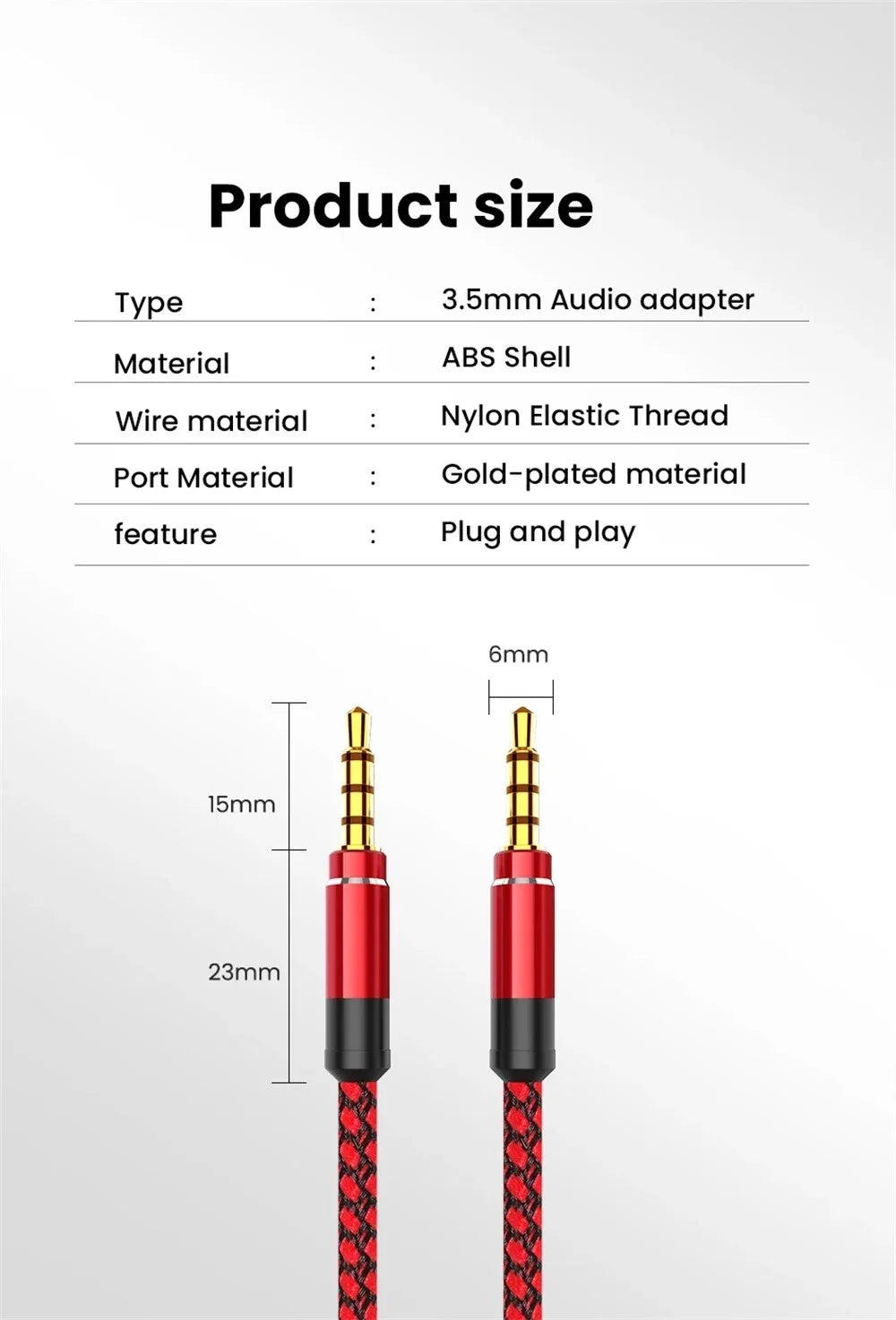 1.5m 3.5mm Jack Male to Male Extension Aux Line Audio Cable for iPhone Samsung Xiaomi Car Headphone Audio Jack Braided Wire