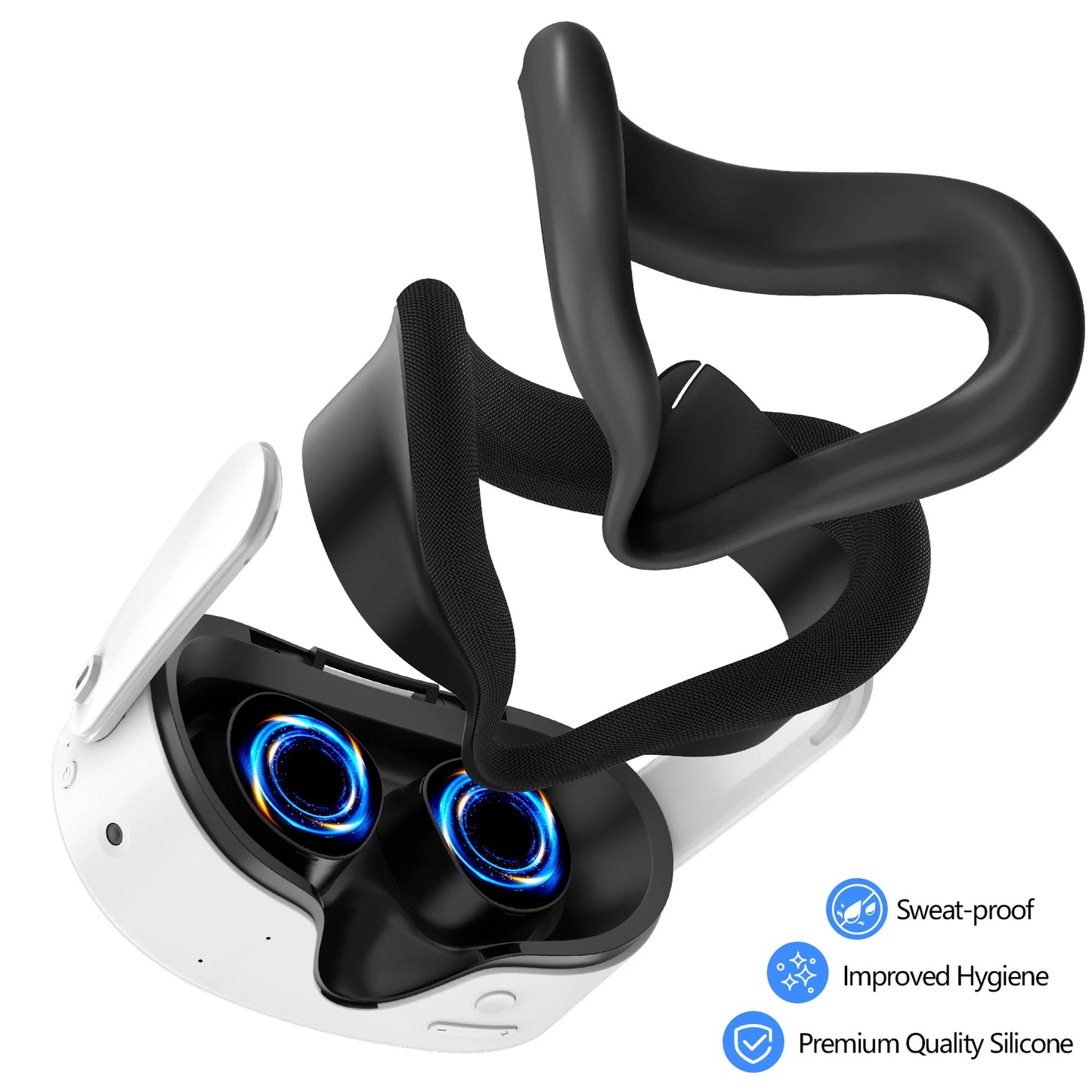 For Meta Quest 2/Oculus Quest 3/Quest 3S Case Replacement Face Pad Silicone Eye Cover Anti-sweat Cover VR Glasses Accessories