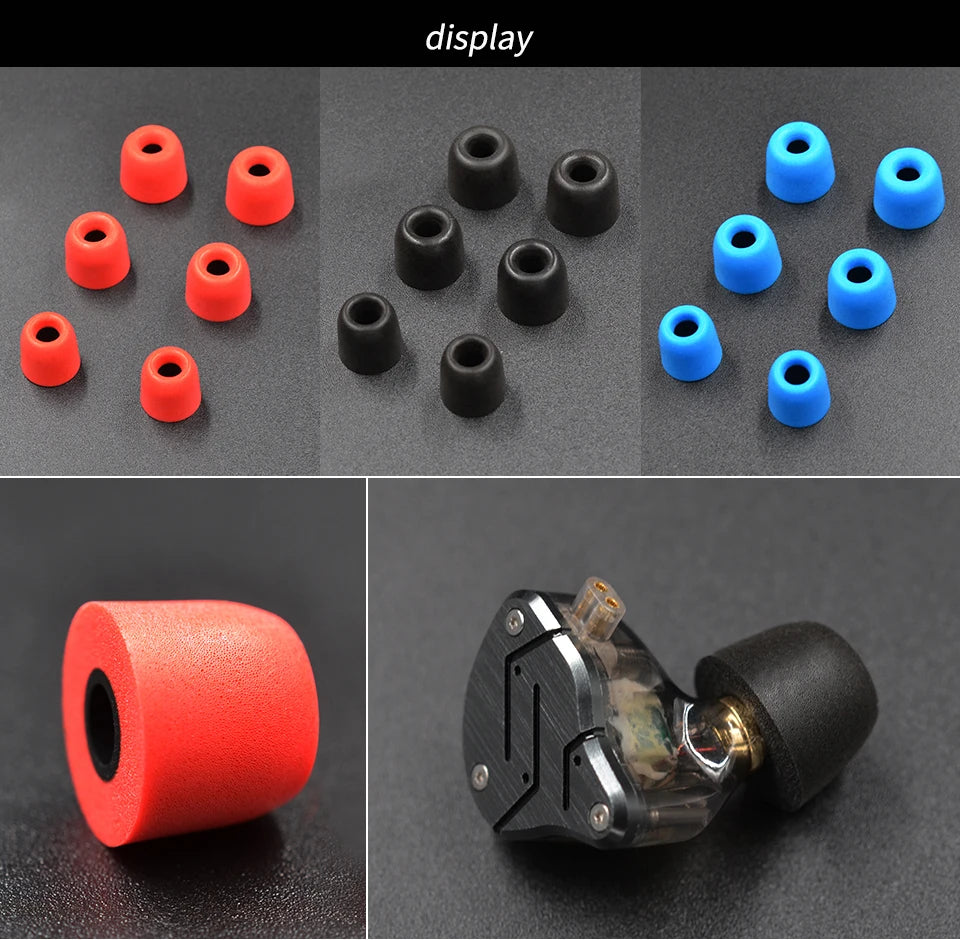 KZ 3Pair(6pcs) Noise Isolating Comfortble Memory Foam Ear Tips Ear Pads Earbuds For In Earphone For KZ Headphones ZSX EDXPro PR3
