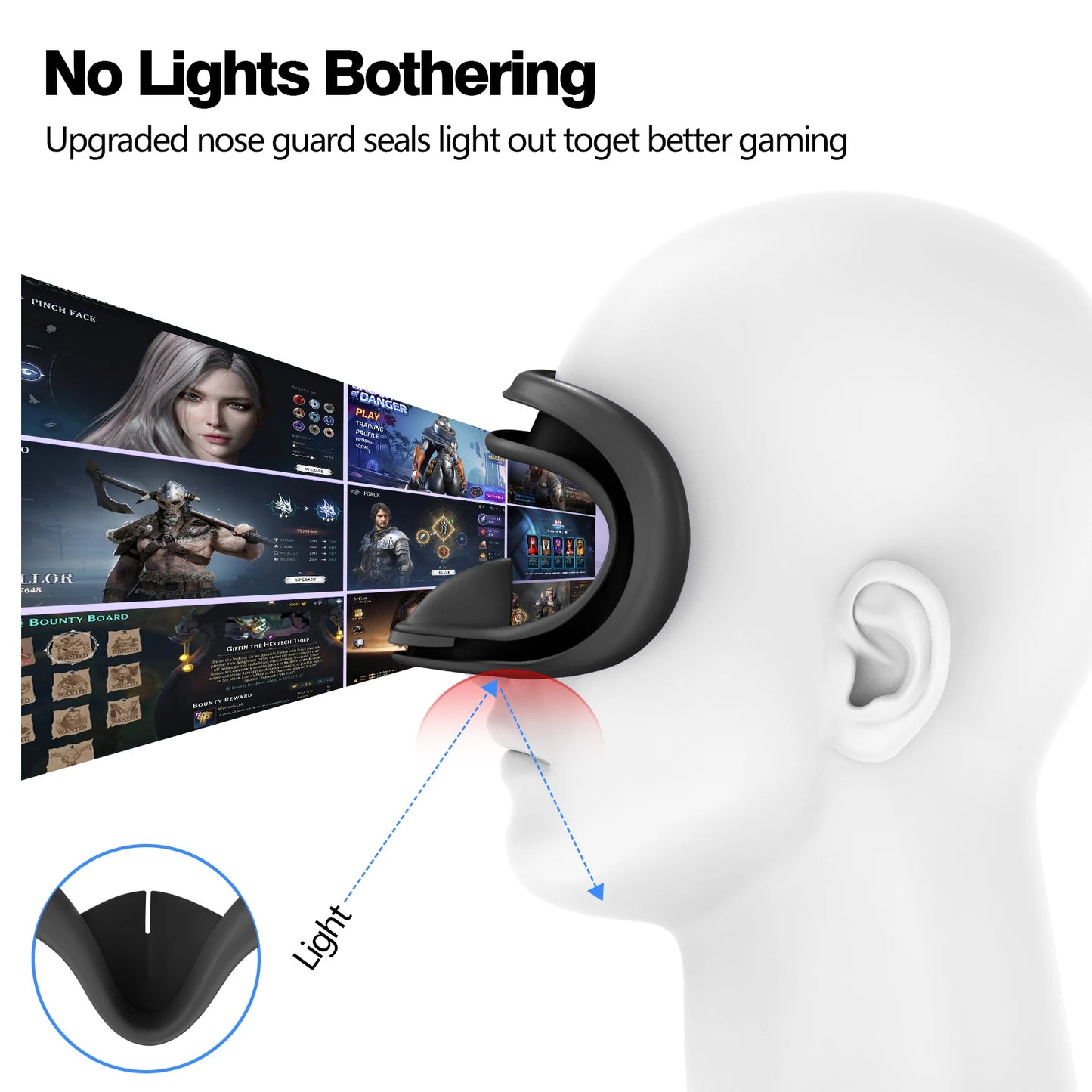 For Meta Quest 2/Oculus Quest 3/Quest 3S Case Replacement Face Pad Silicone Eye Cover Anti-sweat Cover VR Glasses Accessories
