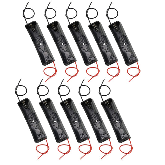 10Pcs 18650 Battery Holder Power Bank Plastic Battery Storage Box Case With Lead Wire 150mm Hold 1X 18650 Battery