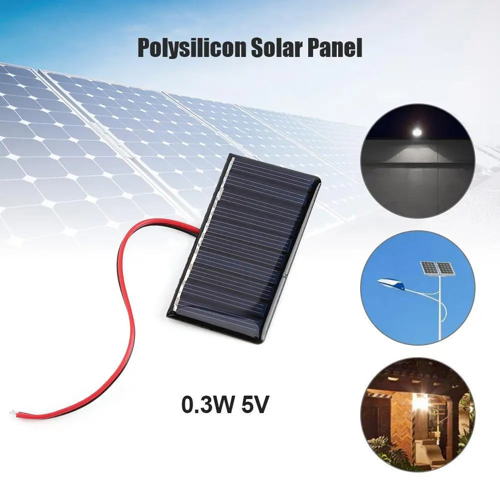 5W 5V/12V 1W 3V Mini Solar Panel Polysilicon Solar Epoxy Panel Module Light Cell Battery Charger for 3-12V Battery Charging