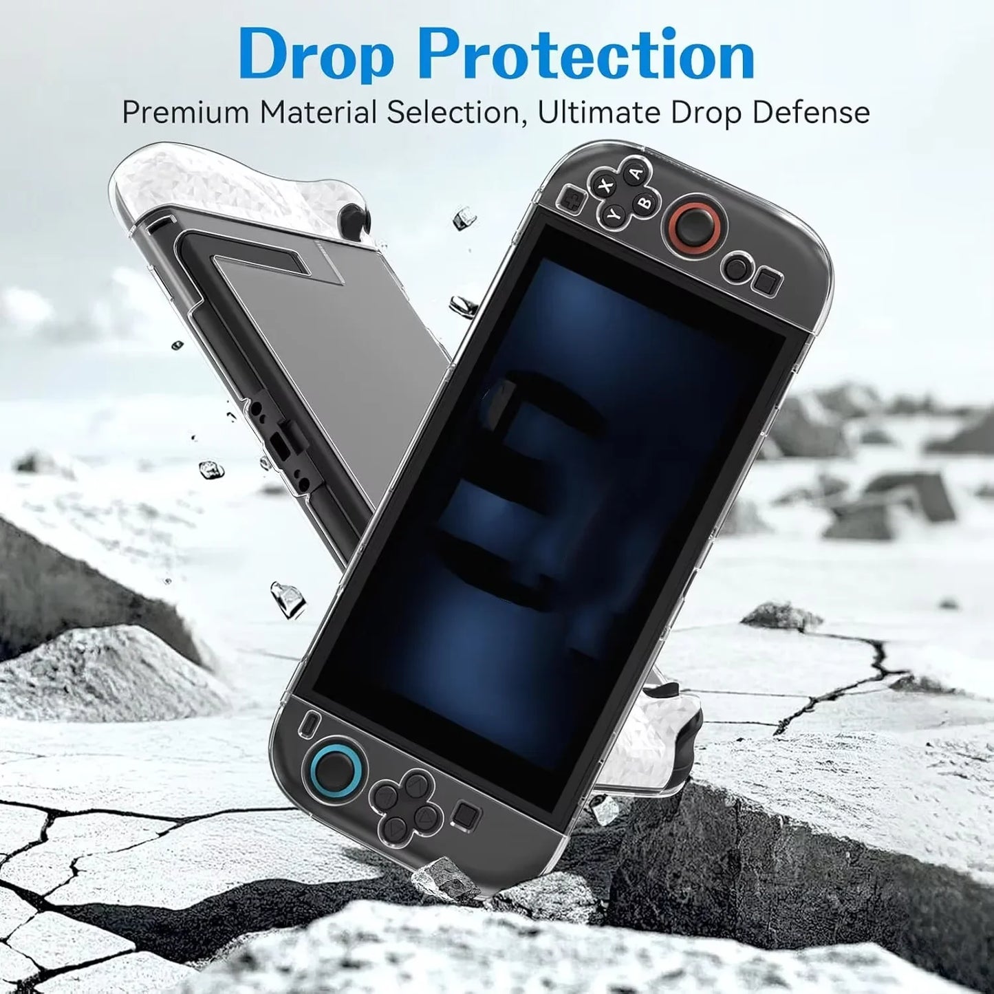 PC +TPU Soft Split Protective Case for Nintendo Switch 2 Joystick Controller Clear Cover Skin Protector for Switch 2 Accessories