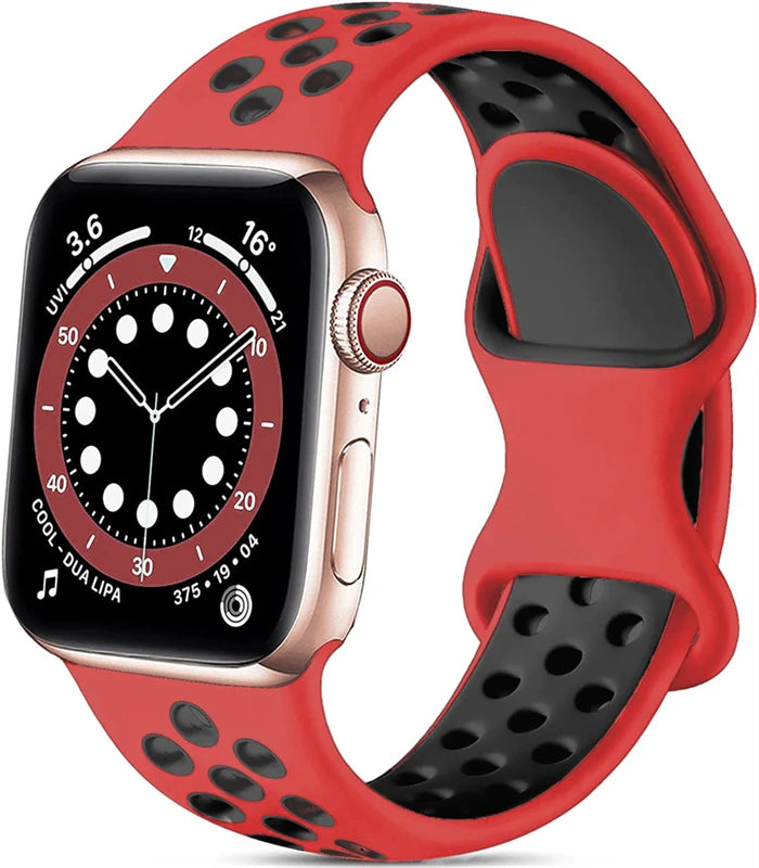 Silicone Watch Strap For Apple watch 44MM/45MM/46MM 49MM/38MM/40/41MM Sports Rubber Band Iwatch Series Ultra 11 10 9 8 7 6 SE 5
