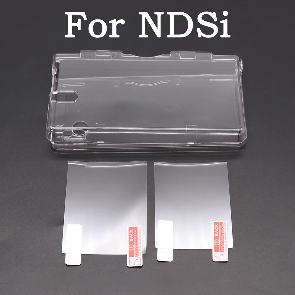 Plastic Clear Crystal Shell Skin Case Cover For New 2DS 3DS XL LL NDSL For DSi NDSi XL LL Screen Protective Film