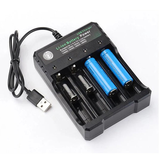 4 Slot USB Charger Independent Charging 4.2V Li-ion Battery 2X 3X 4X Portable Rechargeable Battery Charger for 18650 18350 18500