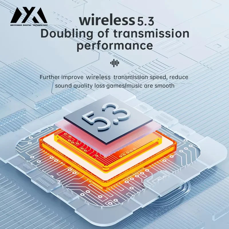 MINI550-Wireless headphones, high-fidelity stereo headphones,with noise cancellation feature and LED display,mini headphones