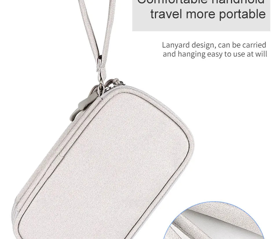 Data Cable Storage Bag Waterproof Portable Carry Case Layers Storage Bag Travel Organizer Bag for Cable Cord USB Charger