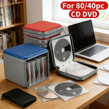 40 Capacity Compression CD Package Portable CD DVD Case EVA Storage Bag with Zipper for Home Office Car CD Box Accessories