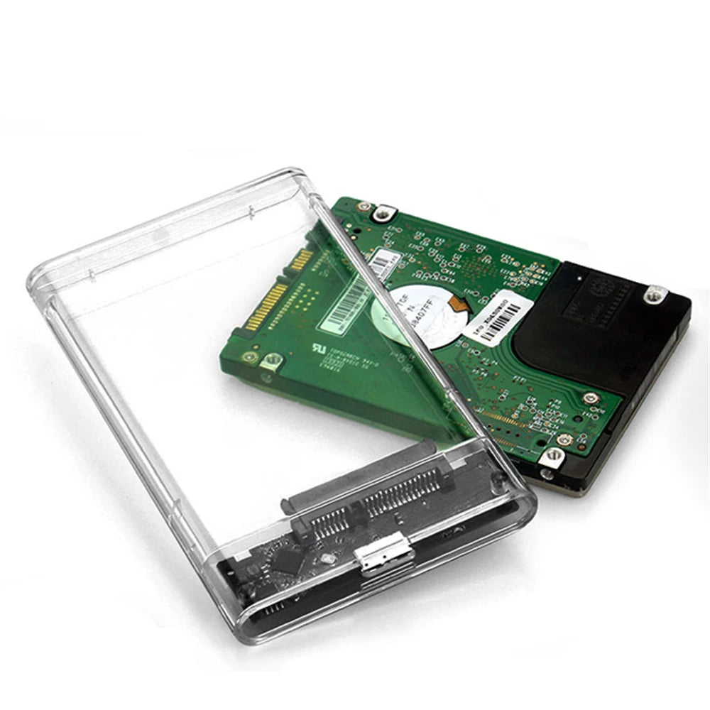 2.5 inch Hard Drive Enclosure USB 3.0/Type C to SATA III Clear External Hard Drive Case for 2.5 inch SATA SSD HDD Support UASP